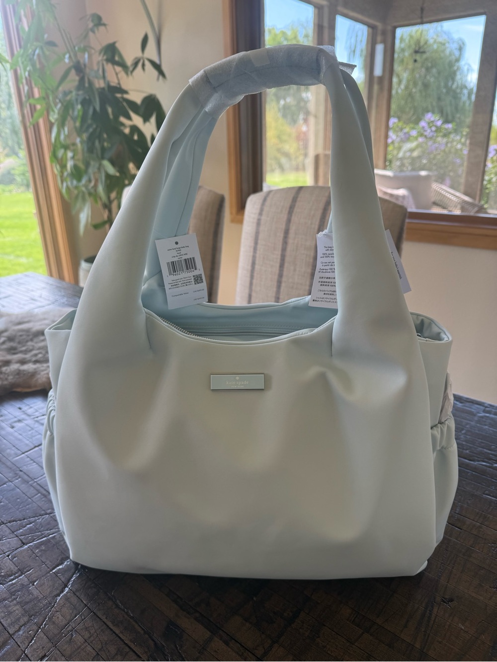 kate spade Pale Blue Carter Diaper Bag Padded Tote KL960